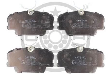 Фото 1 - гальмівні колодки дискові Optimal BP-09304 Гальмівні колодки дискові Optimal BP-09304 (фото 1)