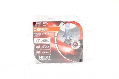 ЛАМПА H7 12V 55W PX26D Box NIGHT BREAKER LASER NG OSRAM 64210NL-HCB (фото 1)