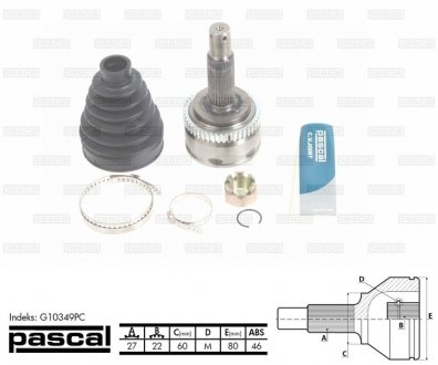 Шарнір привідного валу PASCAL G10349PC