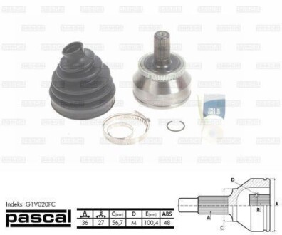 Комплект ШРУСа PASCAL G1V020PC