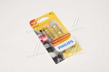 Лампа накаливания W21W 12V W3x16q 2шт bliste VISION PHILIPS 12065B2