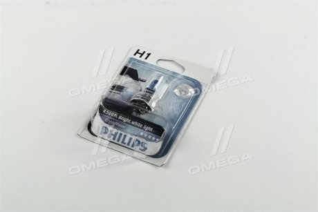 Лампа накалу H1 12V 55W P14,5s Cristal Vision 1шт blister 4300K PHILIPS 12258CVB1 (фото 1)