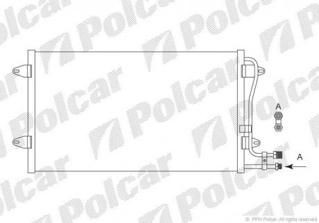 Радіатор кондиціоіонера VW LT 28-35 II автобус (2DB, 2DE, 2DK) 96-06,LT 28-46 II з бортової платформ Polcar 9571K8C1S