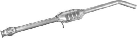 Глушник, алюм. сталь, середн. част. Renault Megane I 1.4i; 1.6i kat 95- POLMOSTROW 21.67