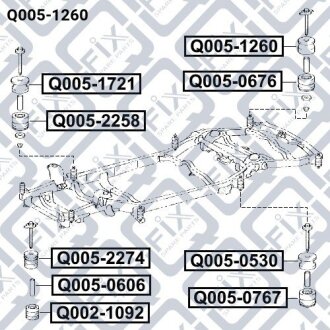 Фото подушка підрамника Toyota Land Cruiser Q-fix Q0051260 Подушка підрамника Toyota Land Cruiser Q-fix Q0051260
