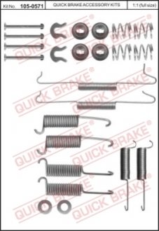 Монтажний к-кт гальмівних колодок QUICK BRAKE 105-0571