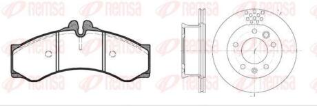 VW К-кт гальм. колодки + диски LT 28-35 II 2.5 TDI 01-06, DB SPRINTER 4-t (B904) 408 D 96-06 REMSA 8614.00 (фото 1)