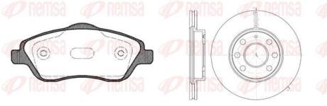 OPEL К-кт гальм. колодок + диски Combo 01-, Corsa C 1,0-1,8 00- REMSA 8774.06 (фото 1)