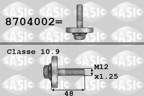 Фото болт шкива колінвала SASIC 8704002 Болт шкива колінвала SASIC 8704002