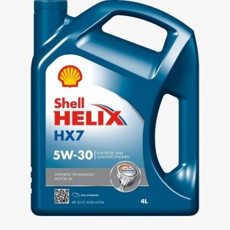 Моторное масло Helix HX7 5W-30 полусинтетическое 4 л SHELL 550040004