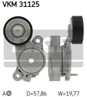 Натягувач ременя AUDI/SEAT/SKODA/VW Fabia/Beetle/Golf/Passat/Polo/Tiguan/Touran "1,4TSI "05>> SKF VKM31125