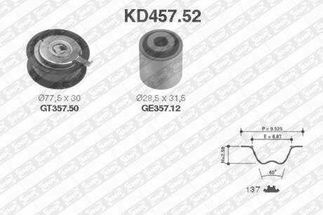 Роликовий модуль натягувача ременя (ролик, ремінь) SNR NTN KD457.52