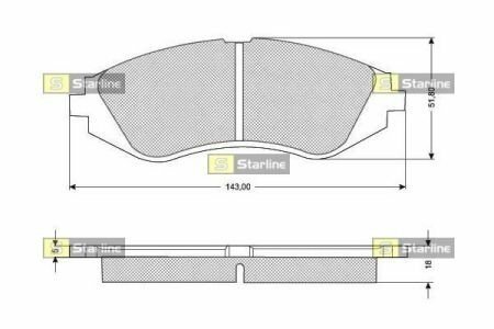 Гальмівні колодки дискові STARLINE BD S309 (фото 1)