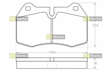 Гальмівні колодки дискові STARLINE BD S351 (фото 1)