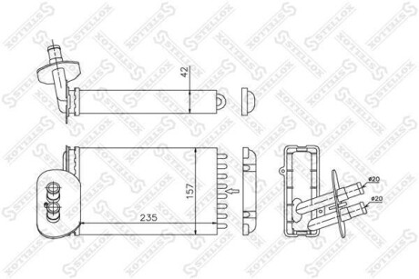 Радиатор печки / VW T4 all 90> STELLOX 10-35048-SX (фото 1)