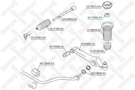 Подшипник AVEO опоры переднего амортизатора STELLOX 26-73004-SX (фото 1)