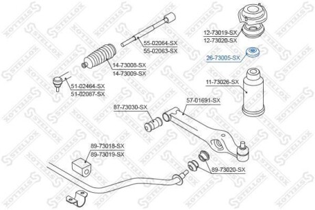 Подшипник MATIZ опоры переднего амортизатора STELLOX 26-73005-SX (фото 1)