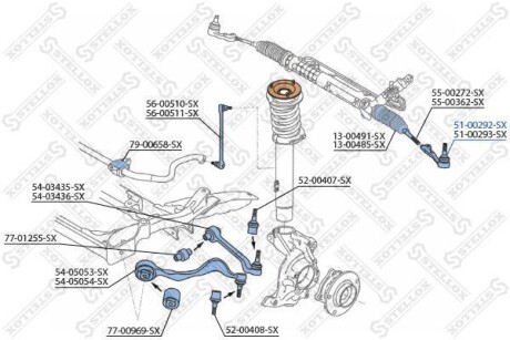 Наконечники рулевых тяг / BMW E90/E91/E87 04&gt; STELLOX 51-00292-SX (фото 1)
