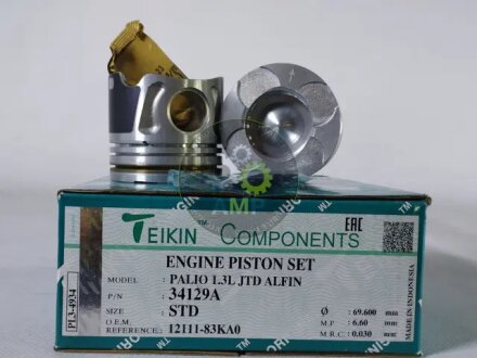 Поршни стандартные (к-кт на мотор) 1.3jtd Fiat Doblo/1.3cdti Opel Combo,Astra H/ 1.3DDiS Suzuki Swif TEIKIN 34129ASTD (фото 1)