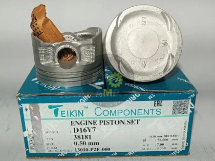 Поршни стандарт (+0.50мм) (к-кт на мотор) HONDA D16Y7 TEIKIN 38181050