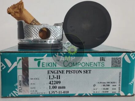 Поршни ремонт (+1.00мм) (к-кт на мотор) Mazda L3-II TEIKIN 42209100