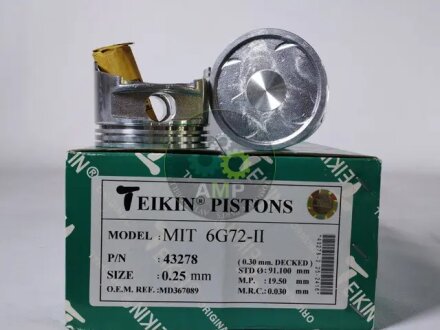 Поршни +0.25mm (к-кт на мотор) Mitsubishi 6G72 24v D53A/EA8A/K96W/K86W TEIKIN 43278025