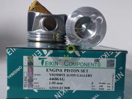 Поршни ремонт (+1.00мм) (к-кт на мотор) Nissan YD25DDTI Alfin Gallery TEIKIN 44686AG100 (фото 1)