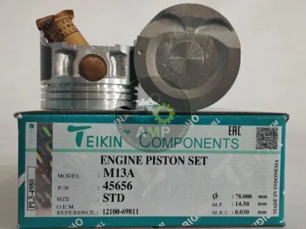 Фото 1 - поршни двигателя STD, к-кт на мотор Suzuki M13A Jimny,Liana,Swift TEIKIN 45656STD Поршни двигателя STD, к-кт на мотор Suzuki M13A Jimny,Liana,Swift TEIKIN 45656STD (фото 1)