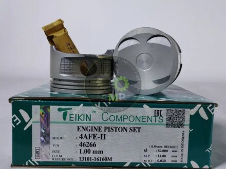 Поршни ремонт (+1.00мм) (к-кт на мотор) Toyota 4A-FE-II TEIKIN 46266100