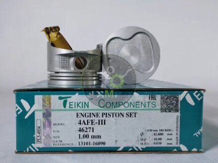 Поршни ремонт (+1.00мм) (к-кт на мотор) Toyota 4A-FE TEIKIN 46271100 (фото 1)