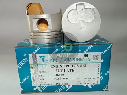 Фото 1 - поршни ремонт (+0.50мм) (к-кт на мотор) Toyota 2LT LATE TEIKIN 46600050 Поршни ремонт (+0.50мм) (к-кт на мотор) Toyota 2LT LATE TEIKIN 46600050 (фото 1)