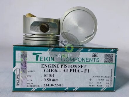 Фото 1 - поршни ремонт (+0.50мм) (к-кт на мотор) Hyundai G4EK TEIKIN 51104050 Поршни ремонт (+0.50мм) (к-кт на мотор) Hyundai G4EK TEIKIN 51104050 (фото 1)