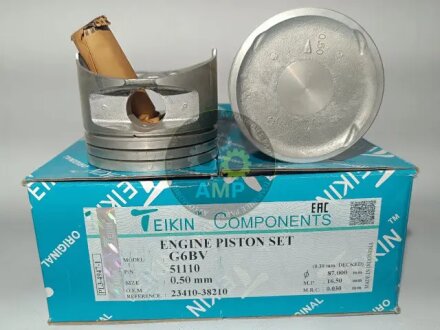 Поршни +0.50mm (к-кт на мотор) Hyundai 2.4L TEIKIN 51110050 (фото 1)