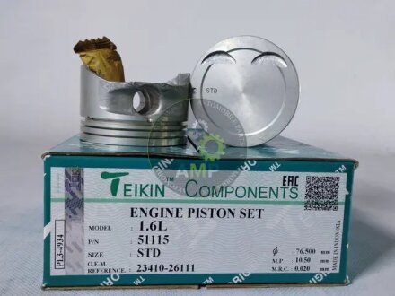 Поршни STD (к-кт на мотор) 1,6L G4ED Cerato Accent Elantra Getz Matrix TEIKIN 51115STD