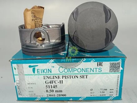 Фото 1 - поршни ремонт (+0.50мм) (к-кт на мотор) Hyundai G4FC-II TEIKIN 51145050 Поршни ремонт (+0.50мм) (к-кт на мотор) Hyundai G4FC-II TEIKIN 51145050 (фото 1)