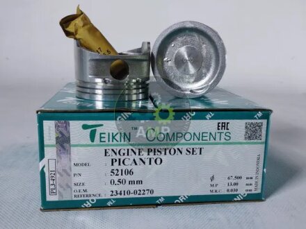 Поршни ремонт (+0.50мм) (к-кт на мотор) Kia PICANTO TEIKIN 52106050 (фото 1)
