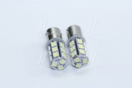 Лампа LED покажчиків поворотів і стоп-сигналів (18SMD) BA15S 12V WHITE 2шт. блістер <> TEMPEST TP-202S25-12V (фото 1)