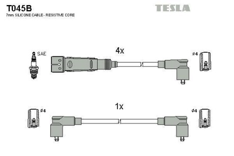 Комплект кабелів високовольтних TESLA T045B