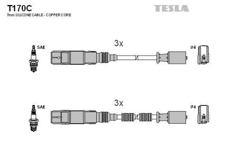 Проводавысоковольтные,комплект Smart Fortwo 0.7 (04-07),Smart Fortwo cabrio 0.7 TESLA T170C