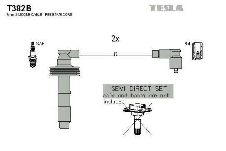 Проводавысоковольтные,комплект Volvo V40 1.6 (99-04),Volvo V40 1.8 (99-04) (T382 TESLA T382B