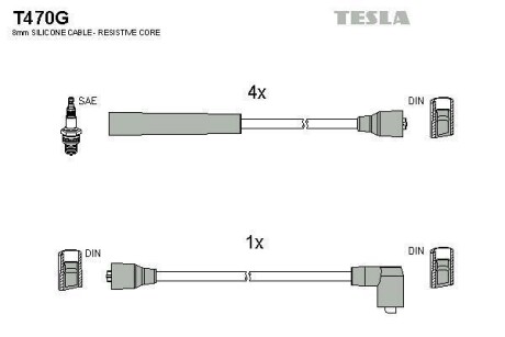 Провод высокого напряжения TESLA T470G (фото 1)