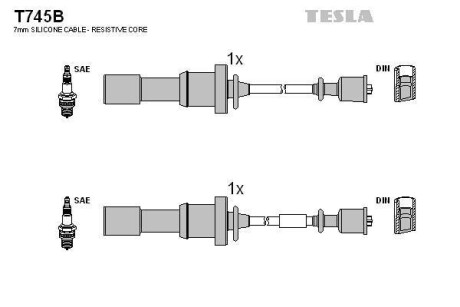 Комплект кабелів високовольтних TESLA T745B