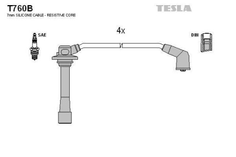 Проводавысоковольтные,комплект Mazda TESLA T760B