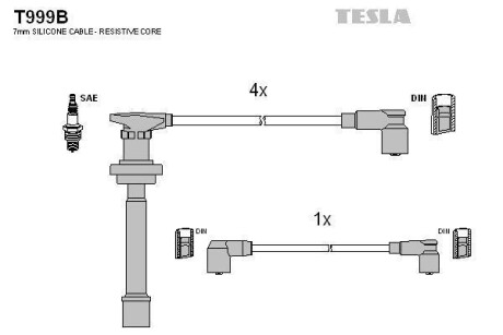 Проводавысоковольтные,комплект Nissan TESLA T999B (фото 1)