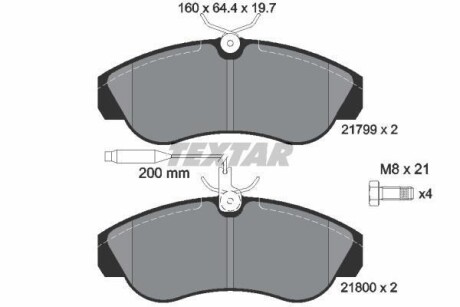 FIAT Колодки тормозные передние DUCATO 18 94- TEXTAR 2179901 (фото 1)