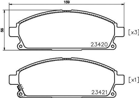 Гальмівні колодки INFINITI/NISSAN Q45/Presage &quot;F &quot;97-&quot;09 TEXTAR 2342006 (фото 1)