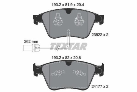 Гальмівні колодки BENTLEY Continental/GT &quot;F &quot;03&gt;&gt; TEXTAR 2382201 (фото 1)