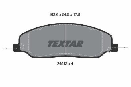 Комплект гальмівних колодок передн, FORD USA MUSTANG 3.7-5.4 01.04- TEXTAR 2451301 (фото 1)