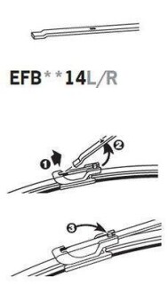 ExactFit Flat Щітка склоочисника,безкаркасна OEM (350мм) Trico EFB3514L (фото 1)