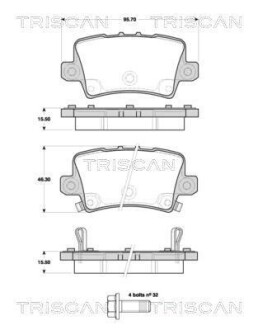 Колодки гальмівні задні TRISCAN 811040012 (фото 1)